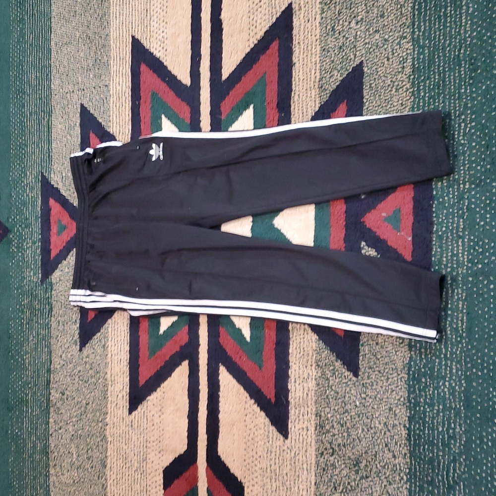 Adidas Black Joggers with White Accents